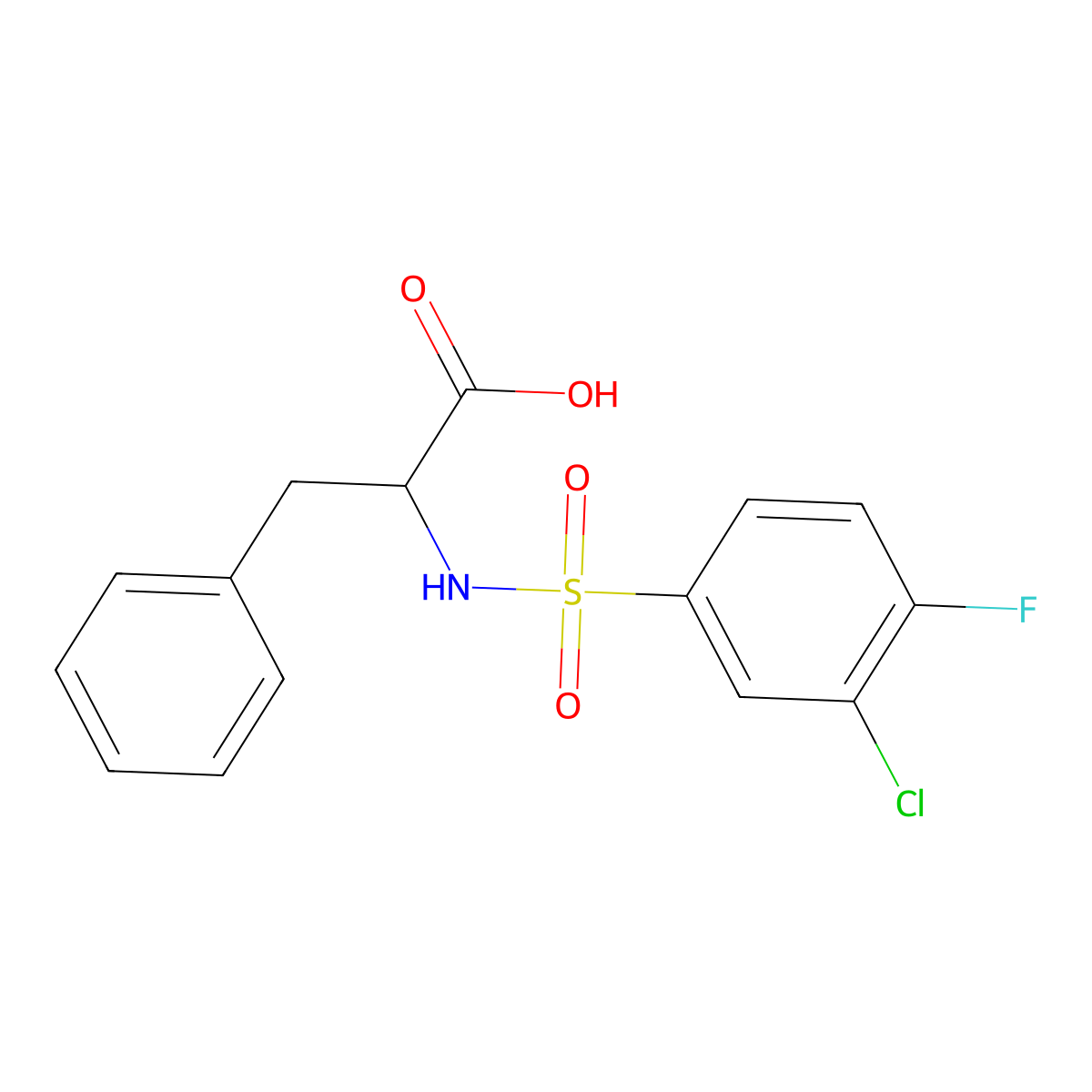 ((3-Chloro-4-fluorophenyl)sulfonyl)phenylalanine molecular structure, CAS 1008956-65-7