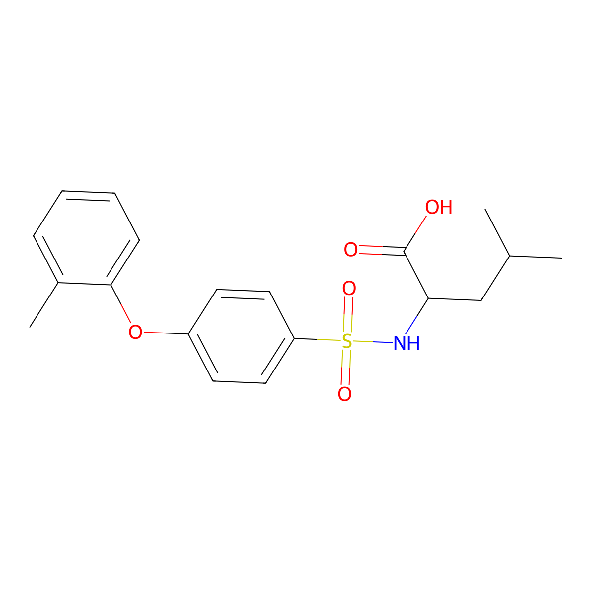 ((4-(o-Tolyloxy)phenyl)sulfonyl)leucine molecular structure, CAS 1008956-66-8