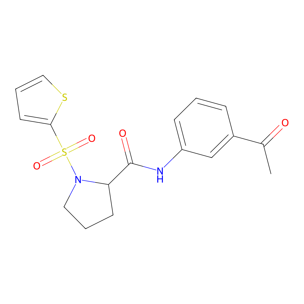 N-(3-acetylphenyl)-1-(thiophen-2-ylsulfonyl)pyrrolidine-2-carboxamide molecular structure, CAS 1008957-07-0