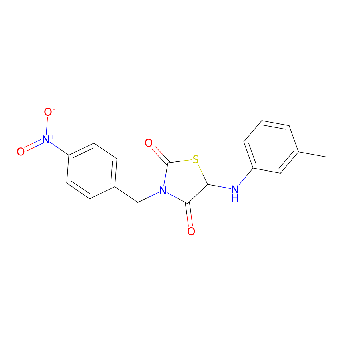 5-(3-Methylanilino)-3-[(4-nitrophenyl)methyl]-1,3-thiazolidine-2,4-dione molecular structure, CAS 1008958-64-2