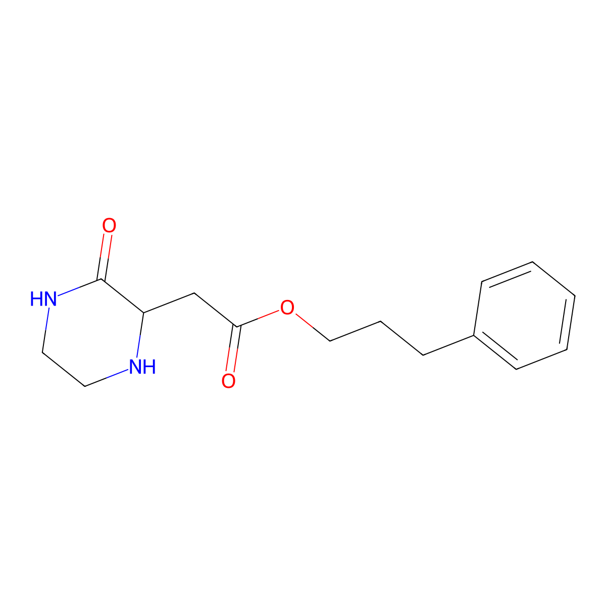 3-Phenylpropyl 2-(3-oxo-2-piperazinyl)acetate molecular structure, CAS 1008958-65-3