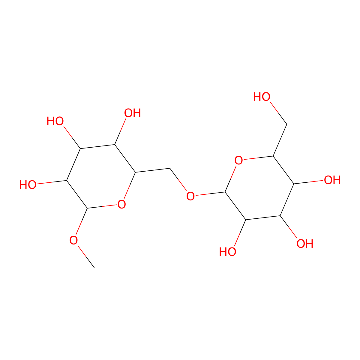 Methyl 6-O-(a-D-mannopyranosyl)-a-D-mannopyranoside molecular structure, CAS 100896-85-3
