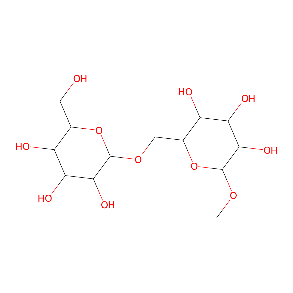 Methyl 6-O-(a-D-mannopyranosyl)-a-D-mannopyranoside molecular structure, CAS 100896-85-3