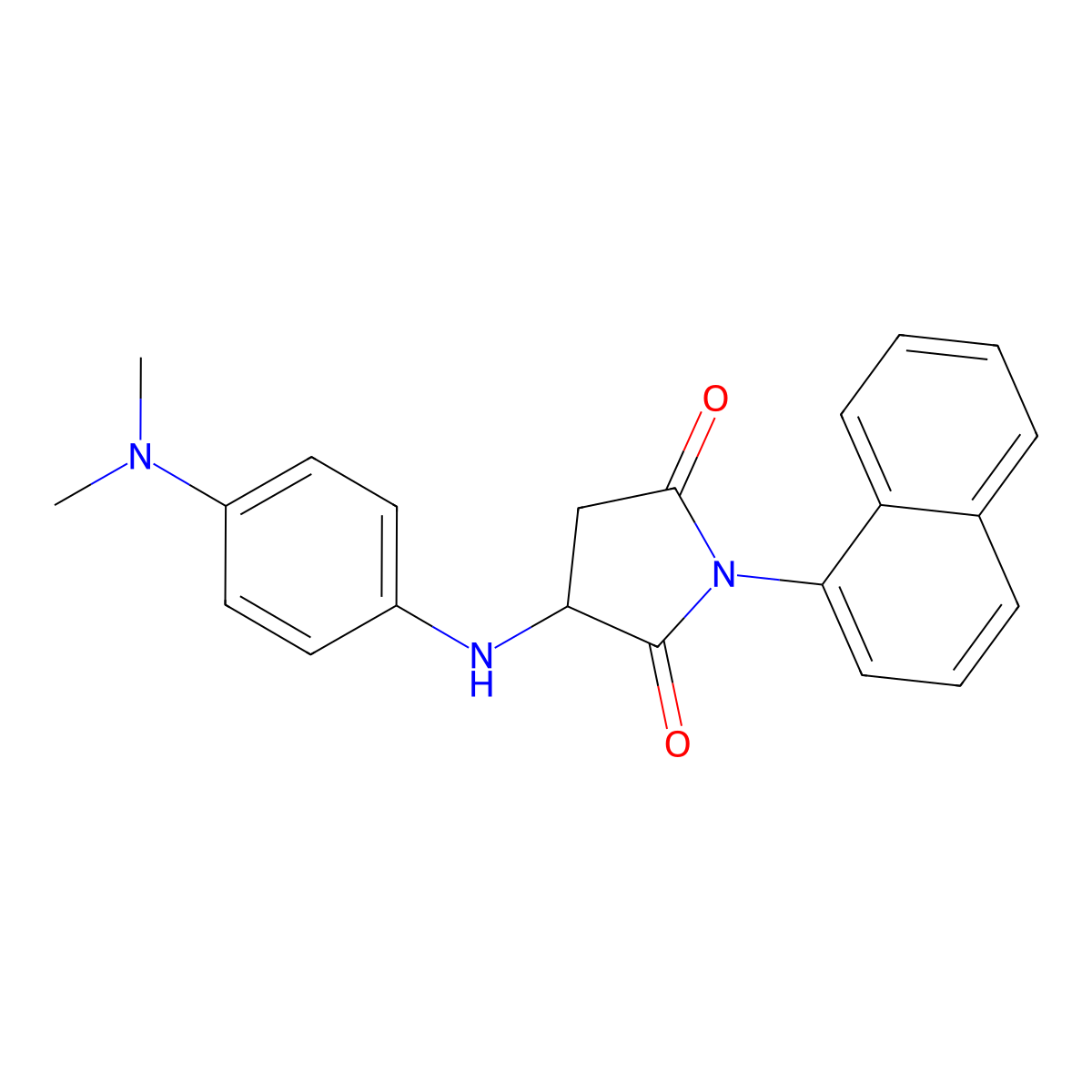 3-((4-(Dimethylamino)phenyl)amino)-1-(naphthalen-1-yl)pyrrolidine-2,5-dione molecular structure, CAS 1008960-28-8