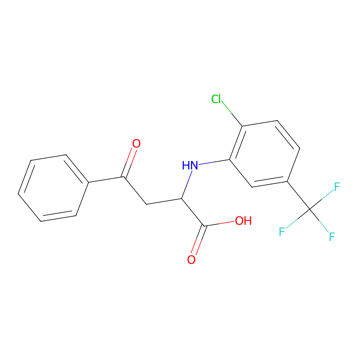 2-[2-Chloro-5-(trifluoromethyl)anilino]-4-oxo-4-phenylbutanoic acid molecular structure, CAS 1008960-60-8