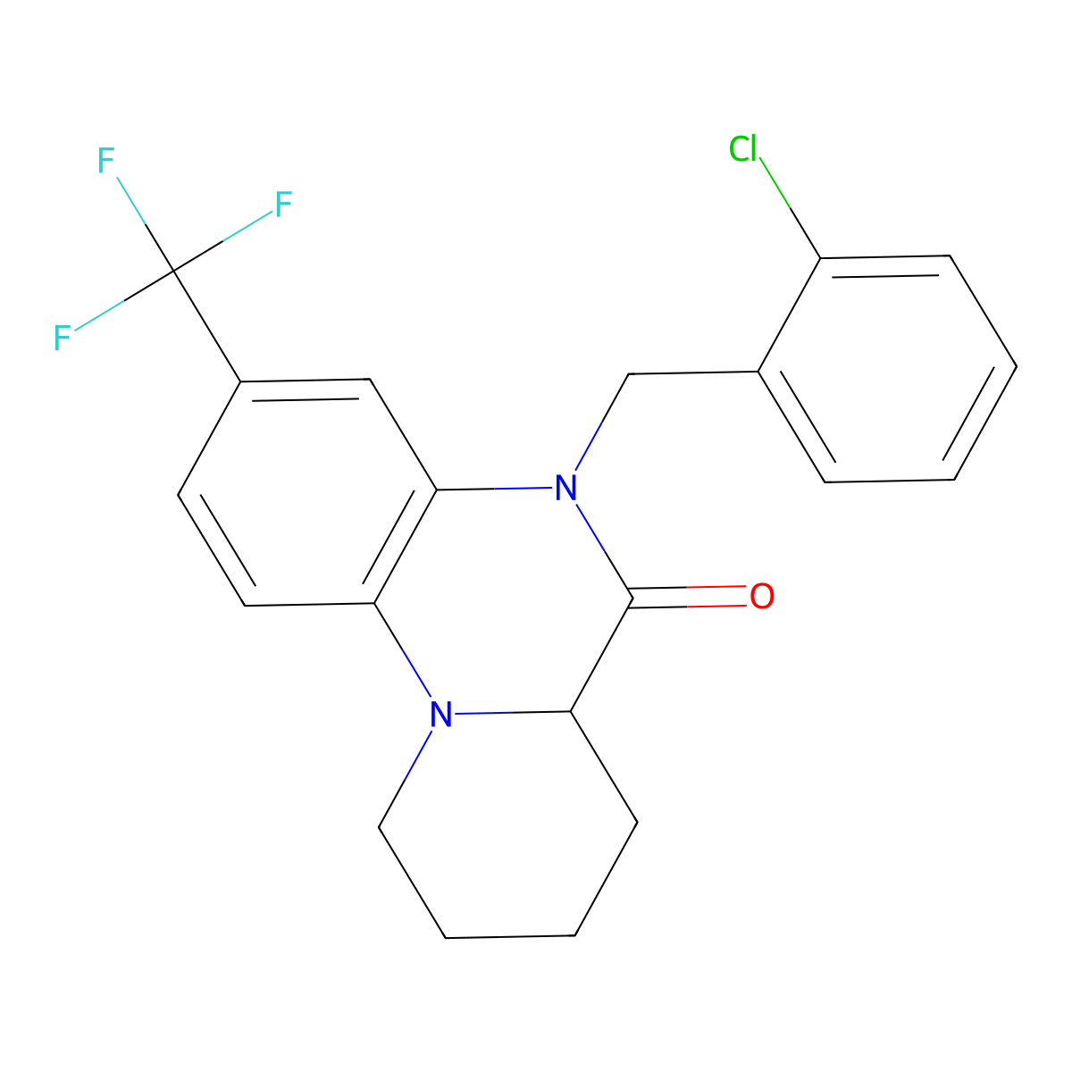5-(2-chlorobenzyl)-3-(trifluoromethyl)-7,8,9,10-tetrahydro-5H-pyrido[1,2-a]quinoxalin-6(6aH)-one molecular structure, CAS 1008960-75-5