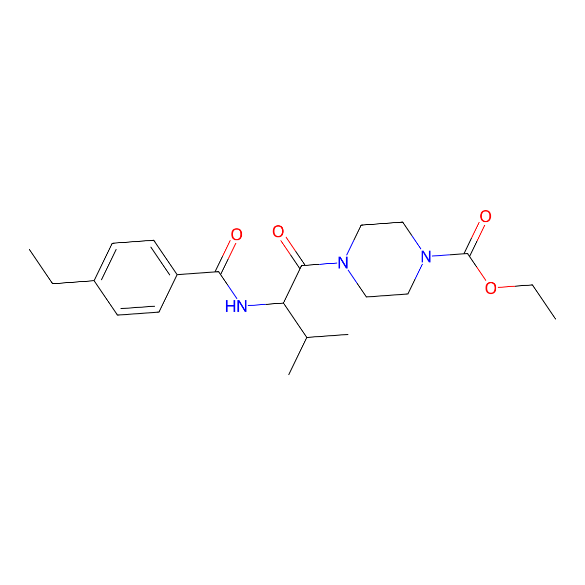 ethyl 4-{N-[(4-ethylphenyl)carbonyl]valyl}piperazine-1-carboxylate molecular structure, CAS 1008961-50-9