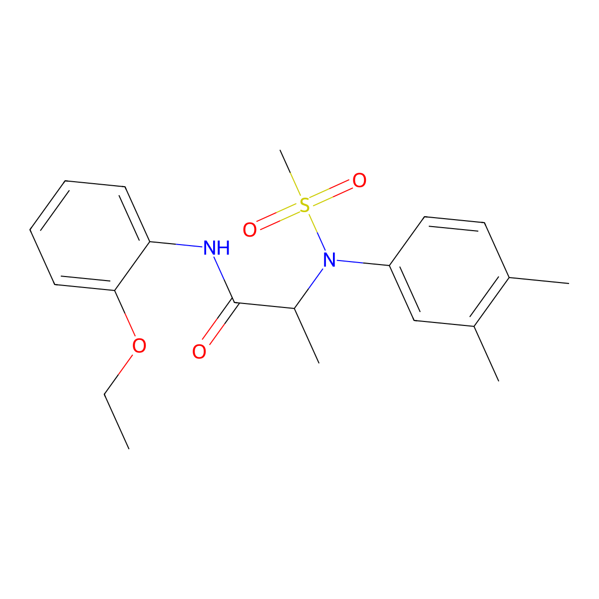 2-(3,4-dimethyl-N-methylsulfonylanilino)-N-(2-ethoxyphenyl)propanamide molecular structure, CAS 1008961-57-6
