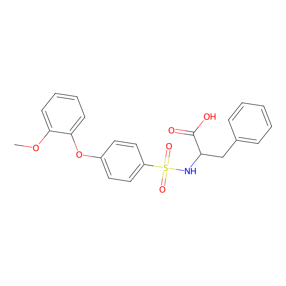 N-[4-(2-Methoxyphenoxy)phenylsulfonyl]-DL-phenylalanine molecular structure, CAS 1008961-78-1