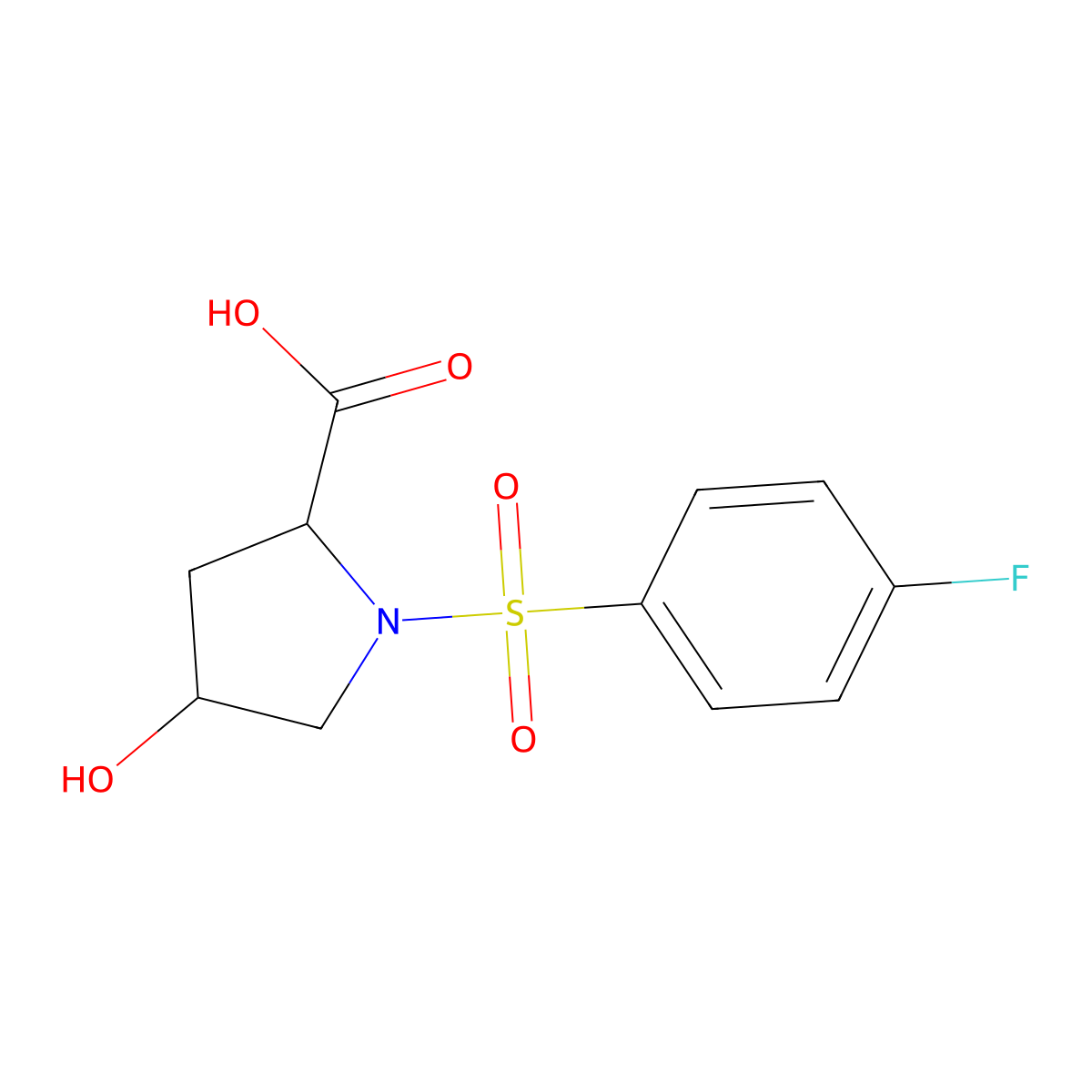 1-(4-Fluorobenzenesulfonyl)-4-hydroxypyrrolidine-2-carboxylic acid molecular structure, CAS 1008962-00-2