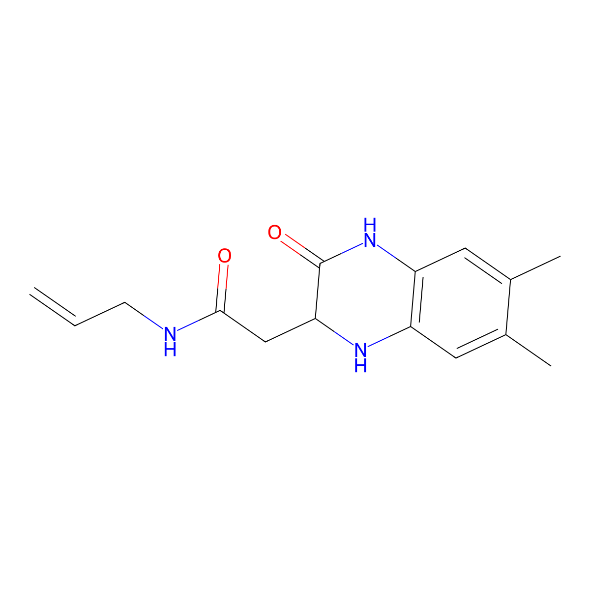 2-(6,7-dimethyl-3-oxo-2,4-dihydro-1H-quinoxalin-2-yl)-N-prop-2-enylacetamide molecular structure, CAS 1008963-31-2