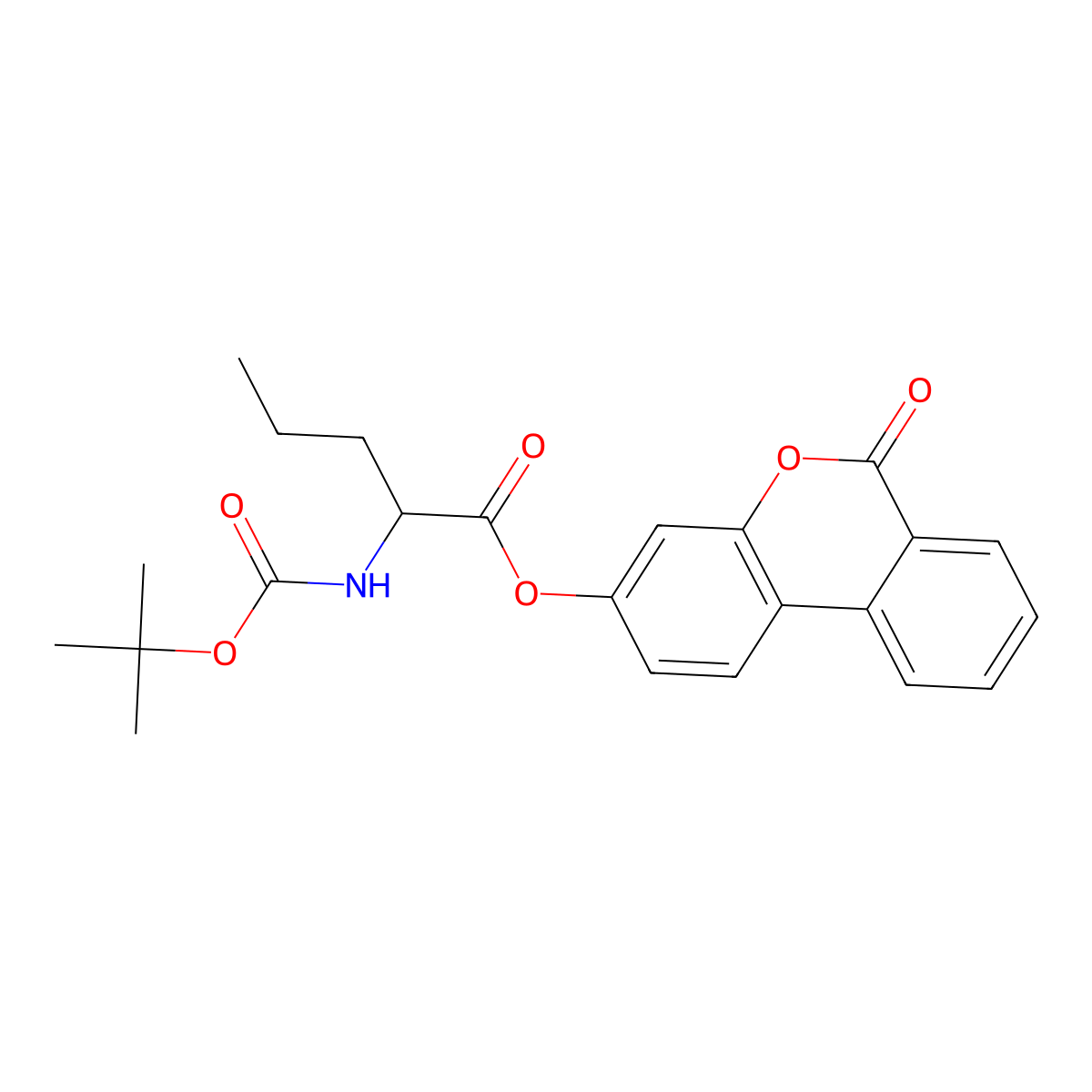 6-oxo-6H-benzo[c]chromen-3-yl N-(tert-butoxycarbonyl)norvalinate molecular structure, CAS 1008964-20-2