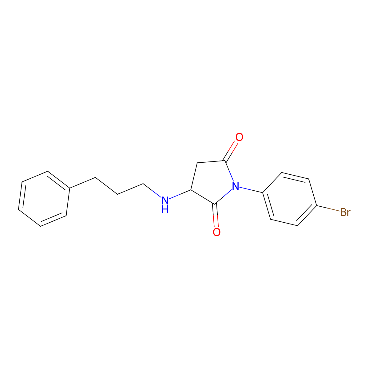 1-(4-Bromophenyl)-3-(3-phenylpropylamino)pyrrolidine-2,5-dione molecular structure, CAS 1008964-94-0
