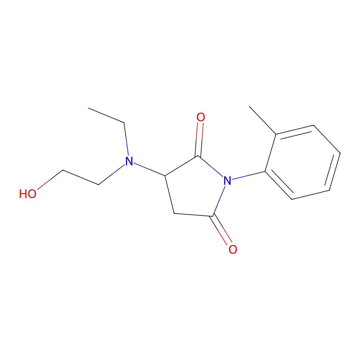 3-[Ethyl(2-hydroxyethyl)amino]-1-(2-methylphenyl)pyrrolidine-2,5-dione molecular structure, CAS 1008965-01-2