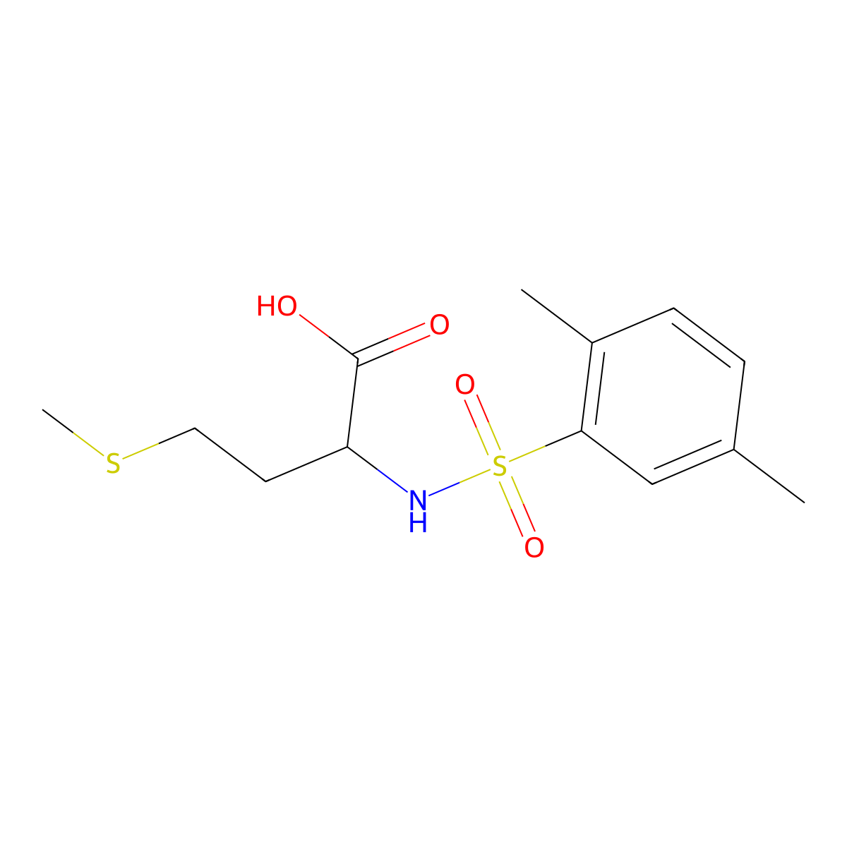 2-(2,5-Dimethylbenzenesulfonamido)-4-(methylsulfanyl)butanoic acid molecular structure, CAS 1008965-15-8