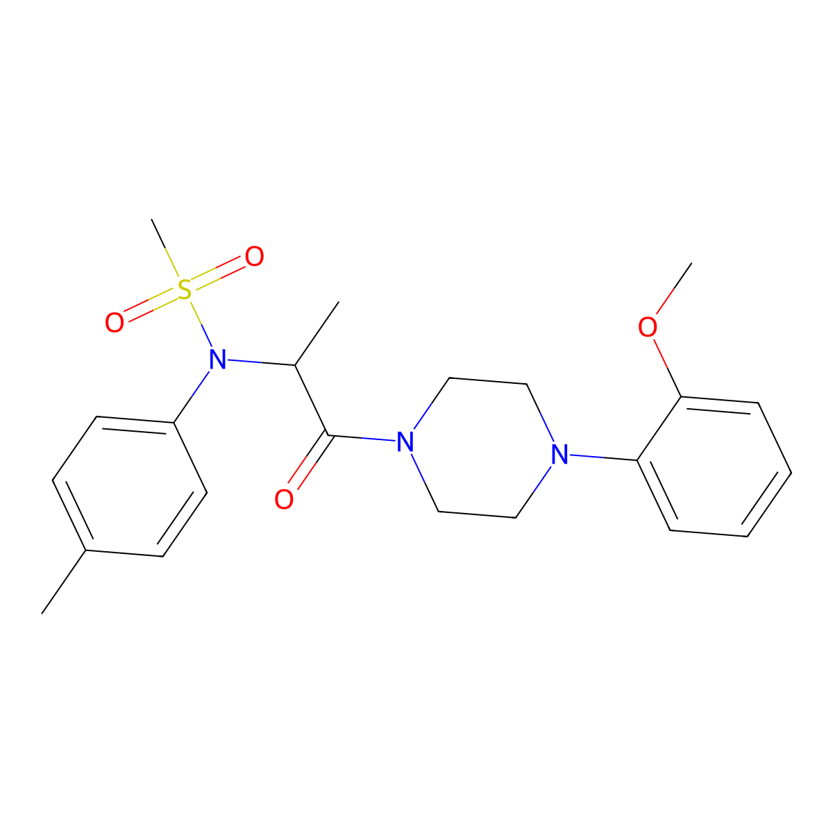 N-[1-[4-(2-methoxyphenyl)piperazin-1-yl]-1-oxopropan-2-yl]-N-(4-methylphenyl)methanesulfonamide molecular structure, CAS 1008965-26-1