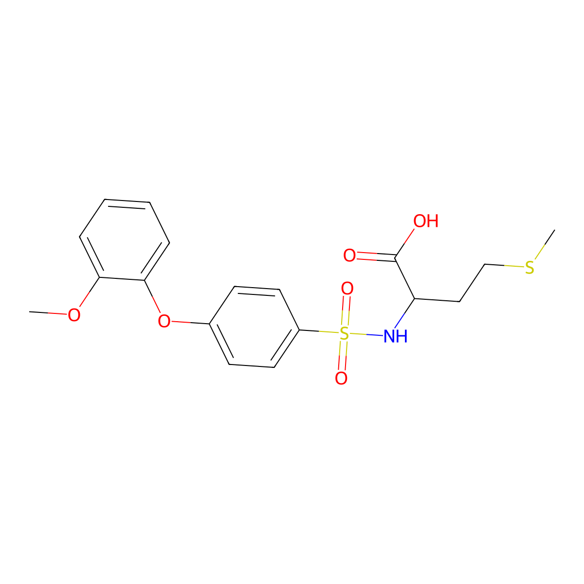 ((4-(2-Methoxyphenoxy)phenyl)sulfonyl)methionine molecular structure, CAS 1008965-37-4