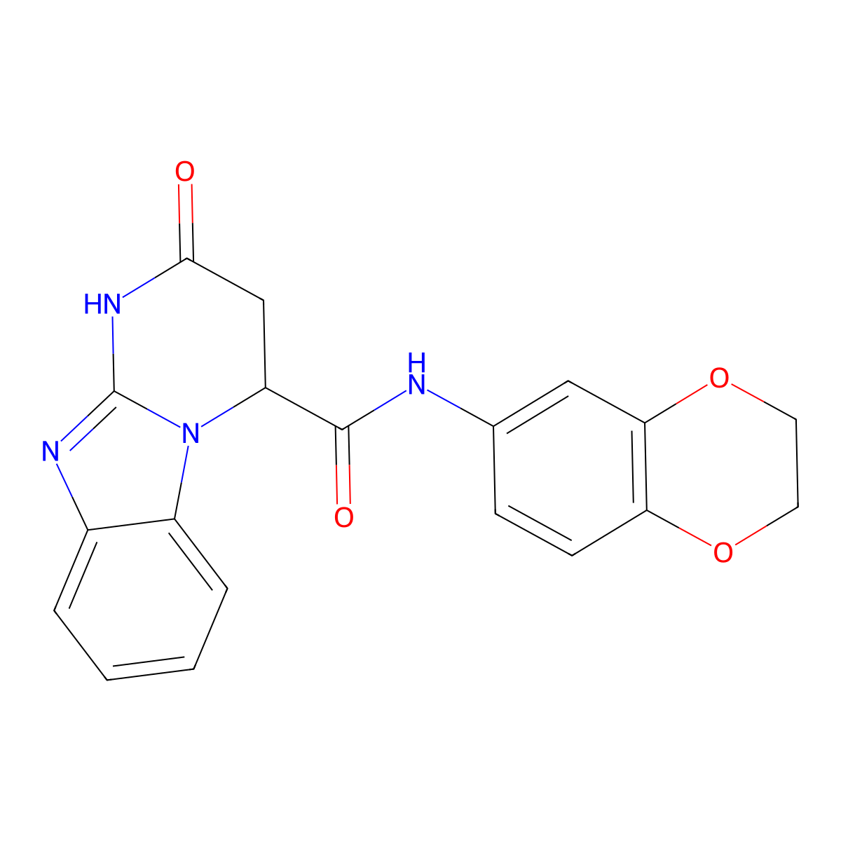 N-(2,3-dihydro-1,4-benzodioxin-6-yl)-2-oxo-1,2,3,4-tetrahydropyrimido[1,2-a]benzimidazole-4-carboxamide molecular structure, CAS 1008965-91-0