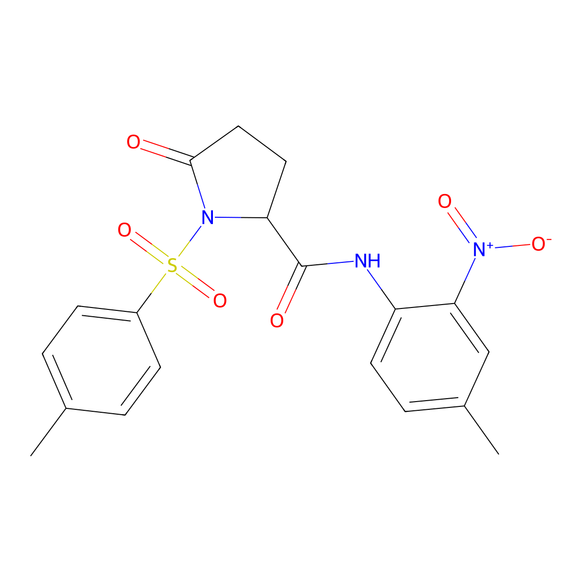 N-(4-methyl-2-nitrophenyl)-1-(4-methylphenyl)sulfonyl-5-oxopyrrolidine-2-carboxamide molecular structure, CAS 1008967-74-5