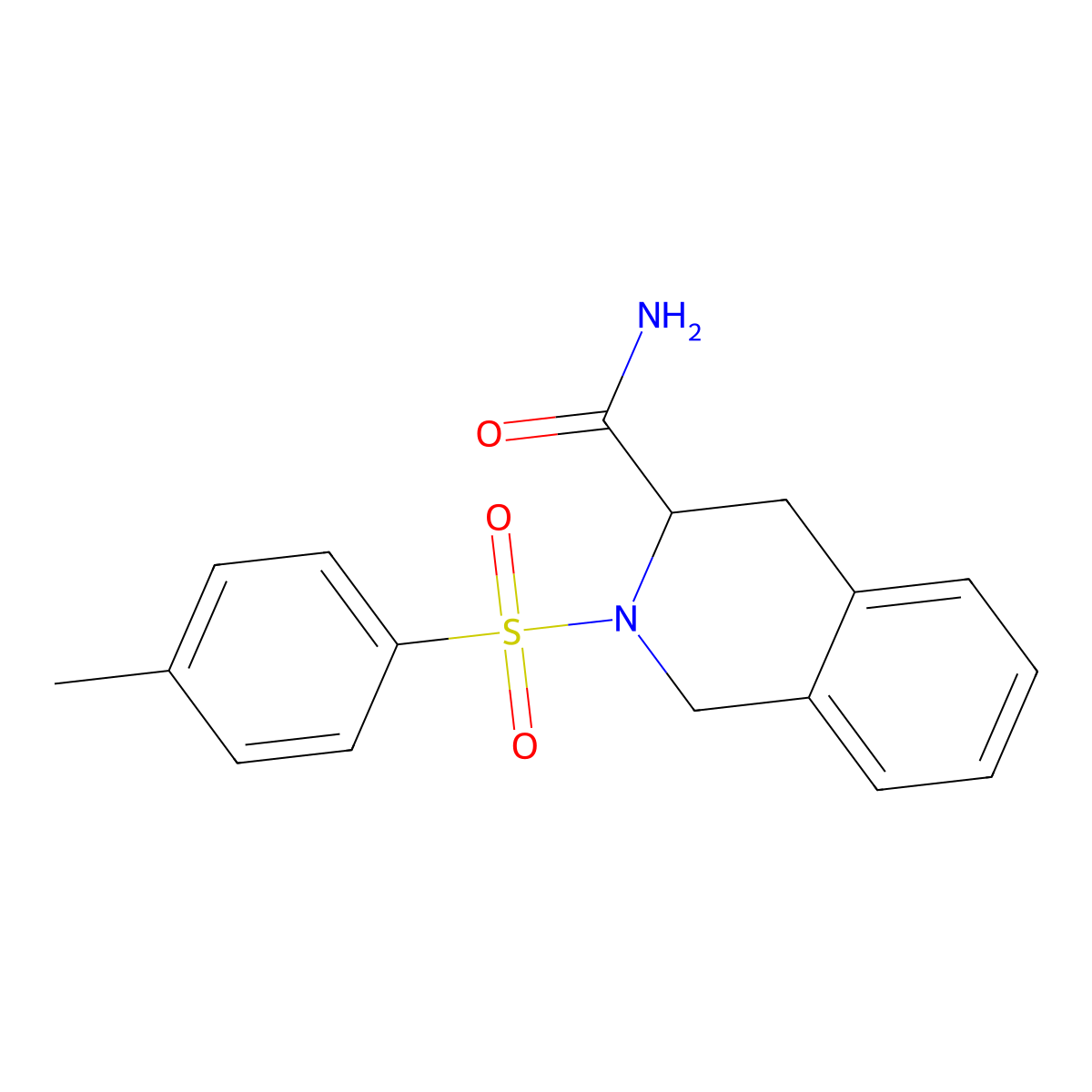 2-(Toluene-4-sulfonyl)-1,2,3,4-tetrahydro-isoquinoline-3-carboxylic acid amide molecular structure, CAS 1008968-91-9