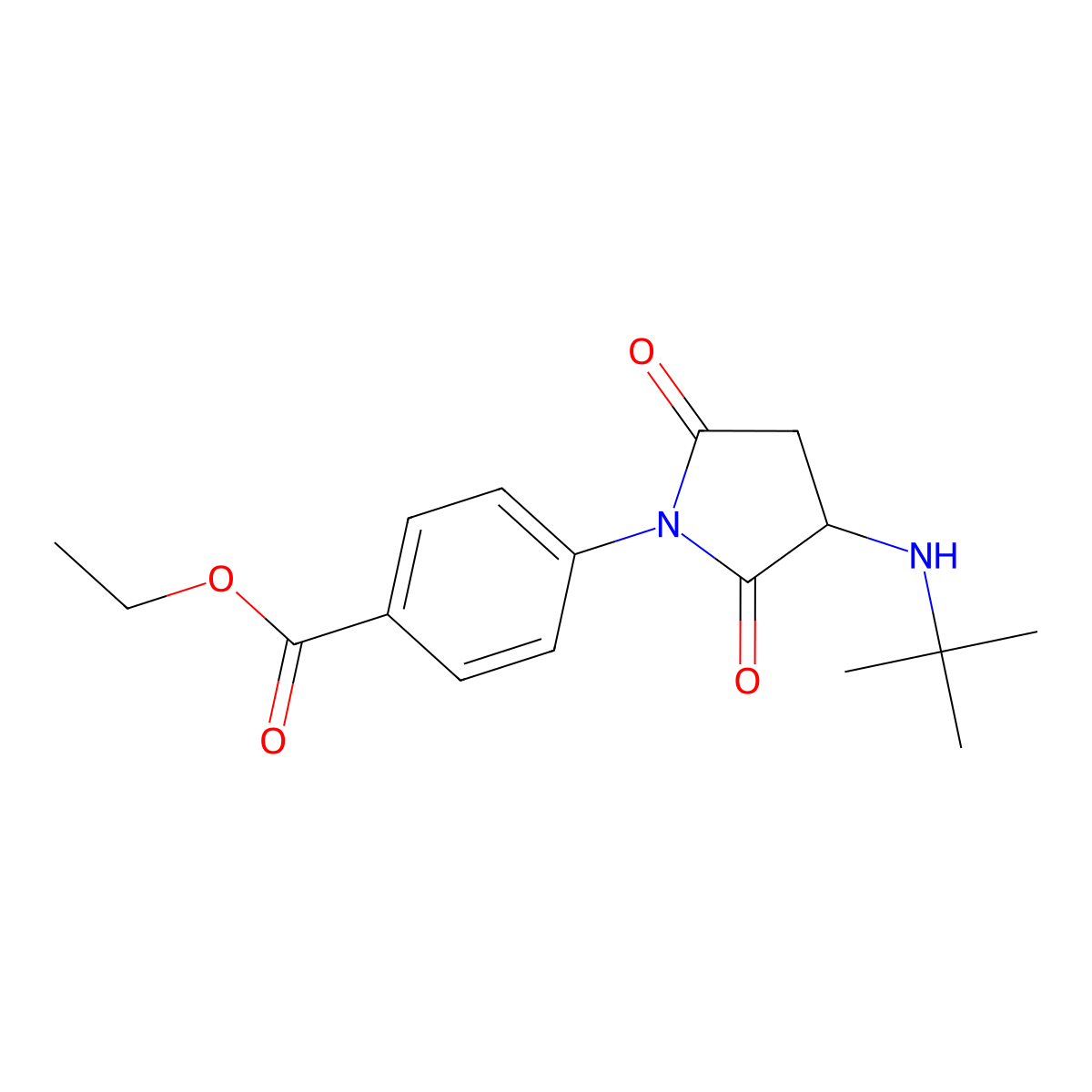 Ethyl 4-[3-(tert-butylamino)-2,5-dioxopyrrolidin-1-yl]benzoate molecular structure, CAS 1008969-08-1