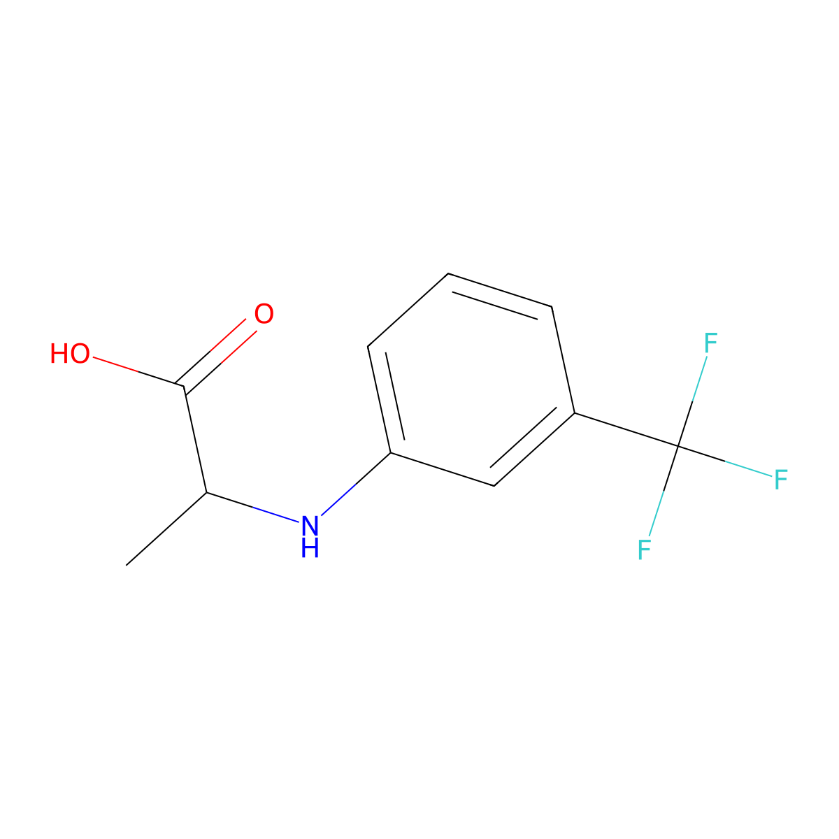 2-[3-(Trifluoromethyl)anilino]propanoic acid molecular structure, CAS 1008969-97-8