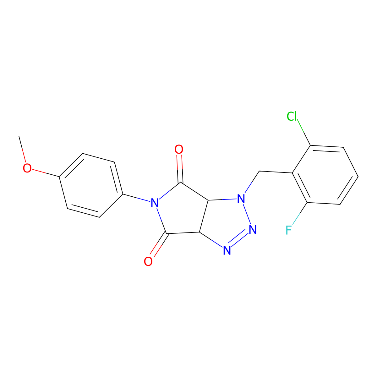 1-(2-chloro-6-fluorobenzyl)-5-(4-methoxyphenyl)-3a,6a-dihydropyrrolo[3,4-d][1,2,3]triazole-4,6(1H,5H)-dione molecular structure, CAS 1008976-88-2