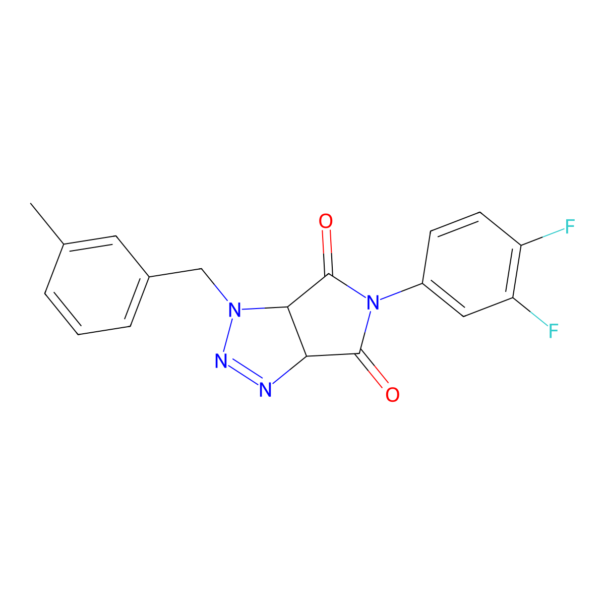 5-(3,4-difluorophenyl)-1-(3-methylbenzyl)-1,6a-dihydropyrrolo[3,4-d][1,2,3]triazole-4,6(3aH,5H)-dione molecular structure, CAS 1008976-95-1