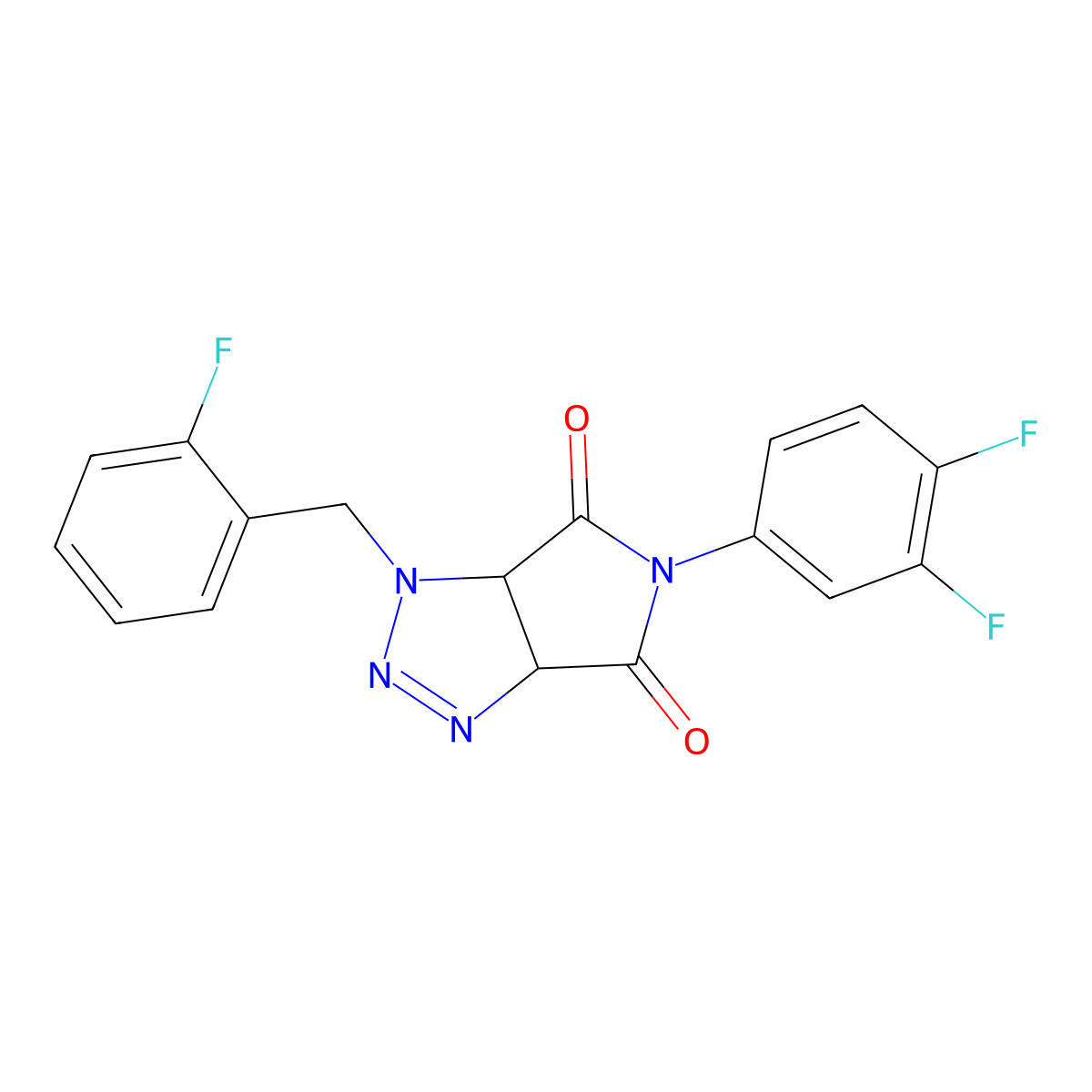 5-(3,4-difluorophenyl)-1-(2-fluorobenzyl)-1,6a-dihydropyrrolo[3,4-d][1,2,3]triazole-4,6(3aH,5H)-dione molecular structure, CAS 1008976-98-4