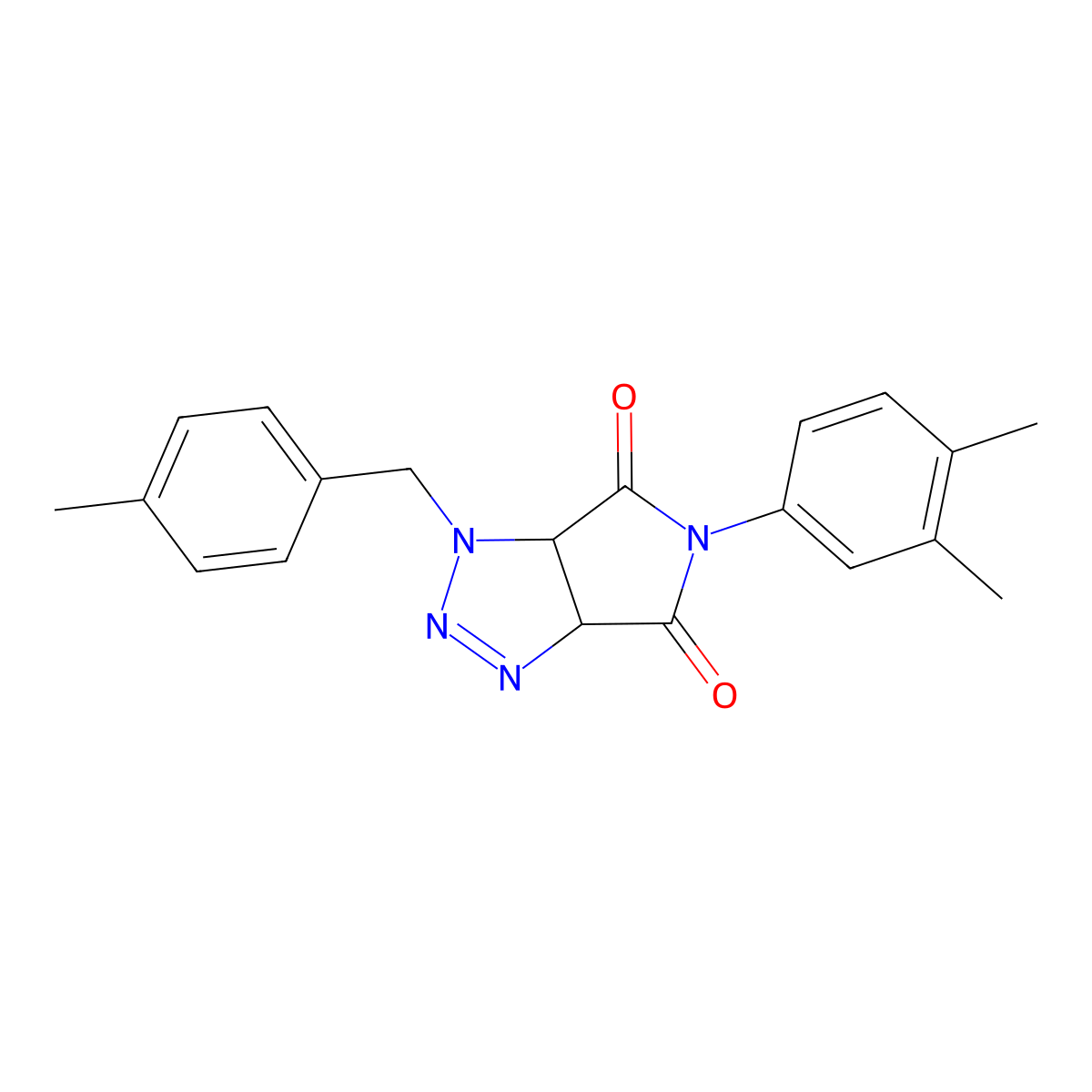 5-(3,4-dimethylphenyl)-1-(4-methylbenzyl)-1,6a-dihydropyrrolo[3,4-d][1,2,3]triazole-4,6(3aH,5H)-dione molecular structure, CAS 1008977-04-5