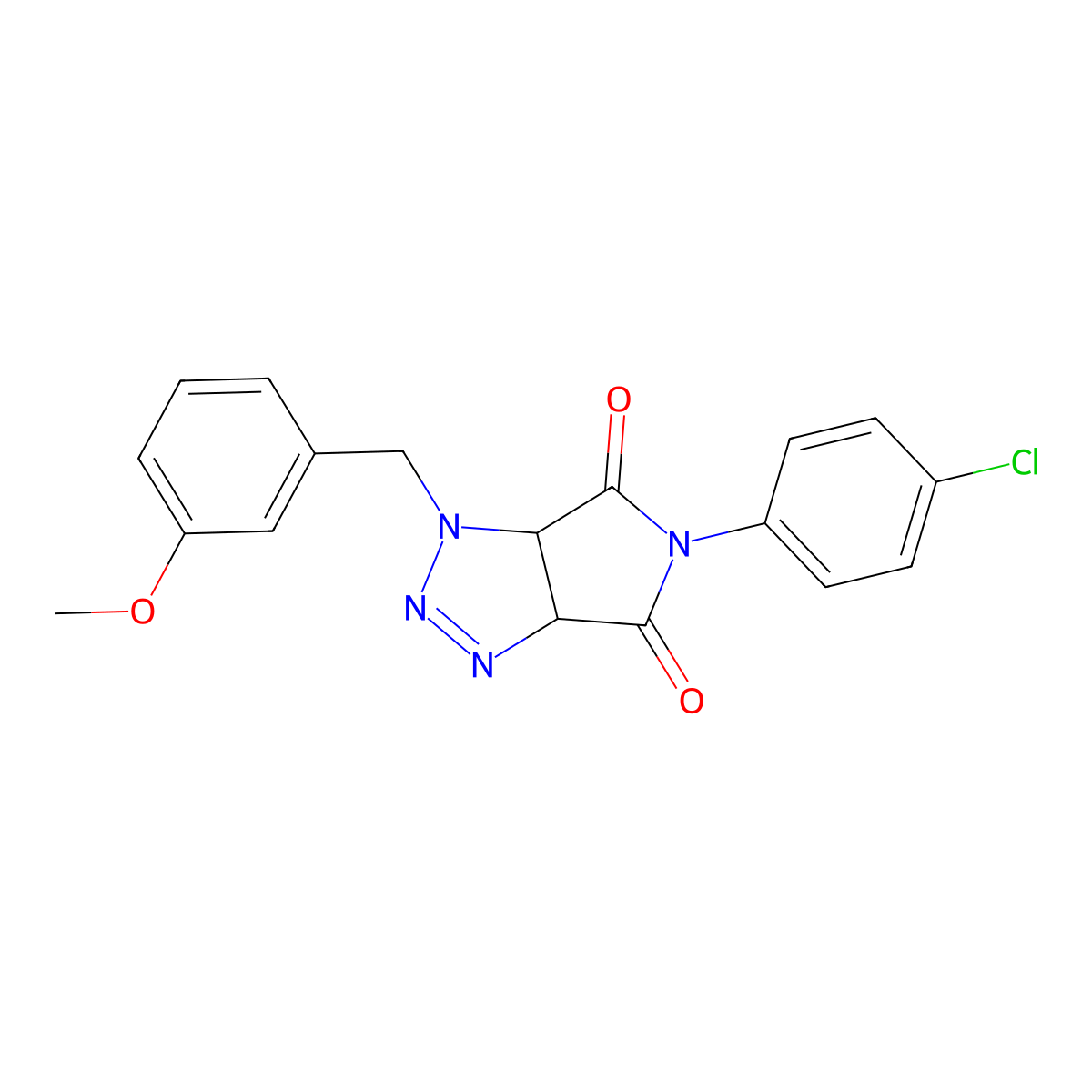 5-(4-chlorophenyl)-1-(3-methoxybenzyl)-3a,6a-dihydropyrrolo[3,4-d][1,2,3]triazole-4,6(1H,5H)-dione molecular structure, CAS 1008977-15-8