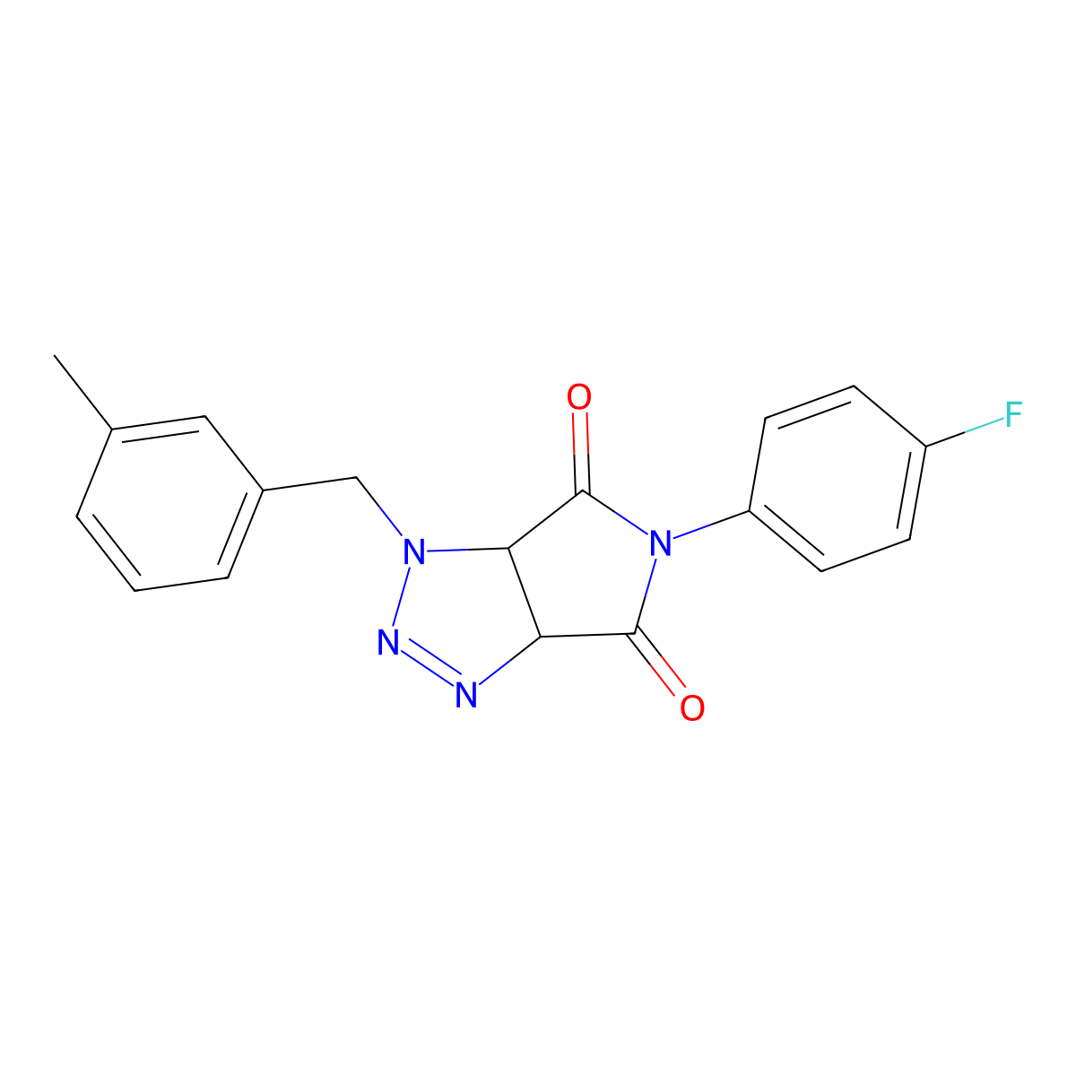 5-(4-fluorophenyl)-1-(3-methylbenzyl)-1,6a-dihydropyrrolo[3,4-d][1,2,3]triazole-4,6(3aH,5H)-dione molecular structure, CAS 1008977-17-0
