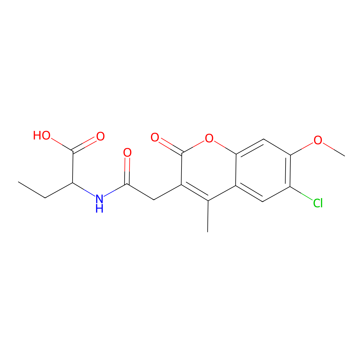 2-{[(6-chloro-7-methoxy-4-methyl-2-oxo-2H-chromen-3-yl)acetyl]amino}butanoic acid molecular structure, CAS 1008978-31-1