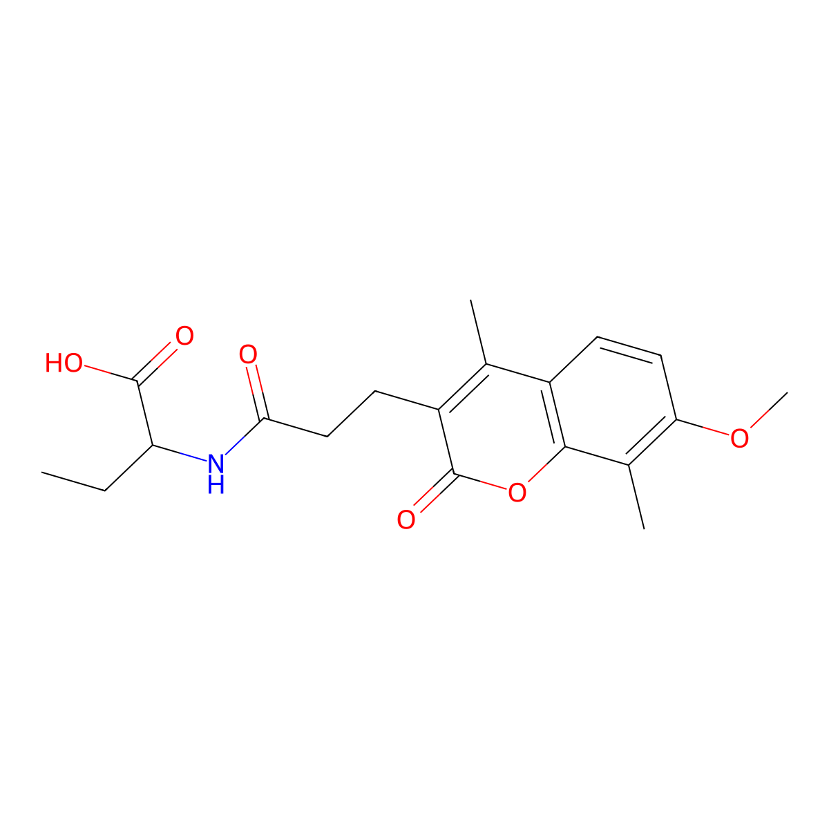 2-{[3-(7-methoxy-4,8-dimethyl-2-oxo-2H-chromen-3-yl)propanoyl]amino}butanoic acid molecular structure, CAS 1008978-36-6