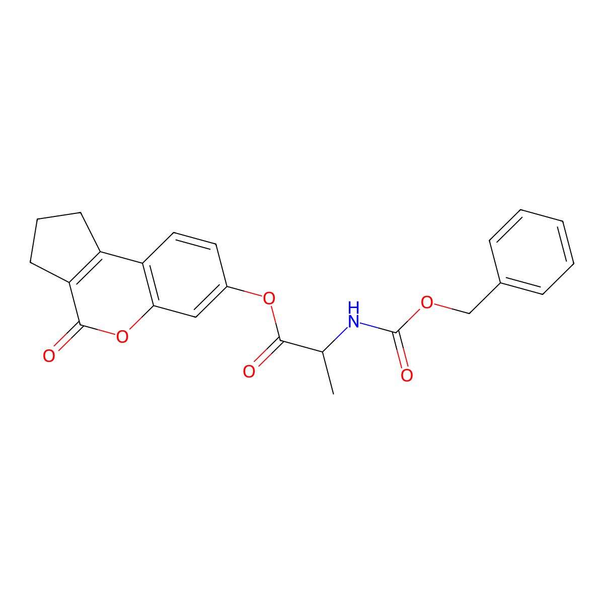 4-Oxo-1,2,3,4-tetrahydrocyclopenta[c]chromen-7-yl 2-(((benzyloxy)carbonyl)amino)propanoate molecular structure, CAS 1008978-39-9