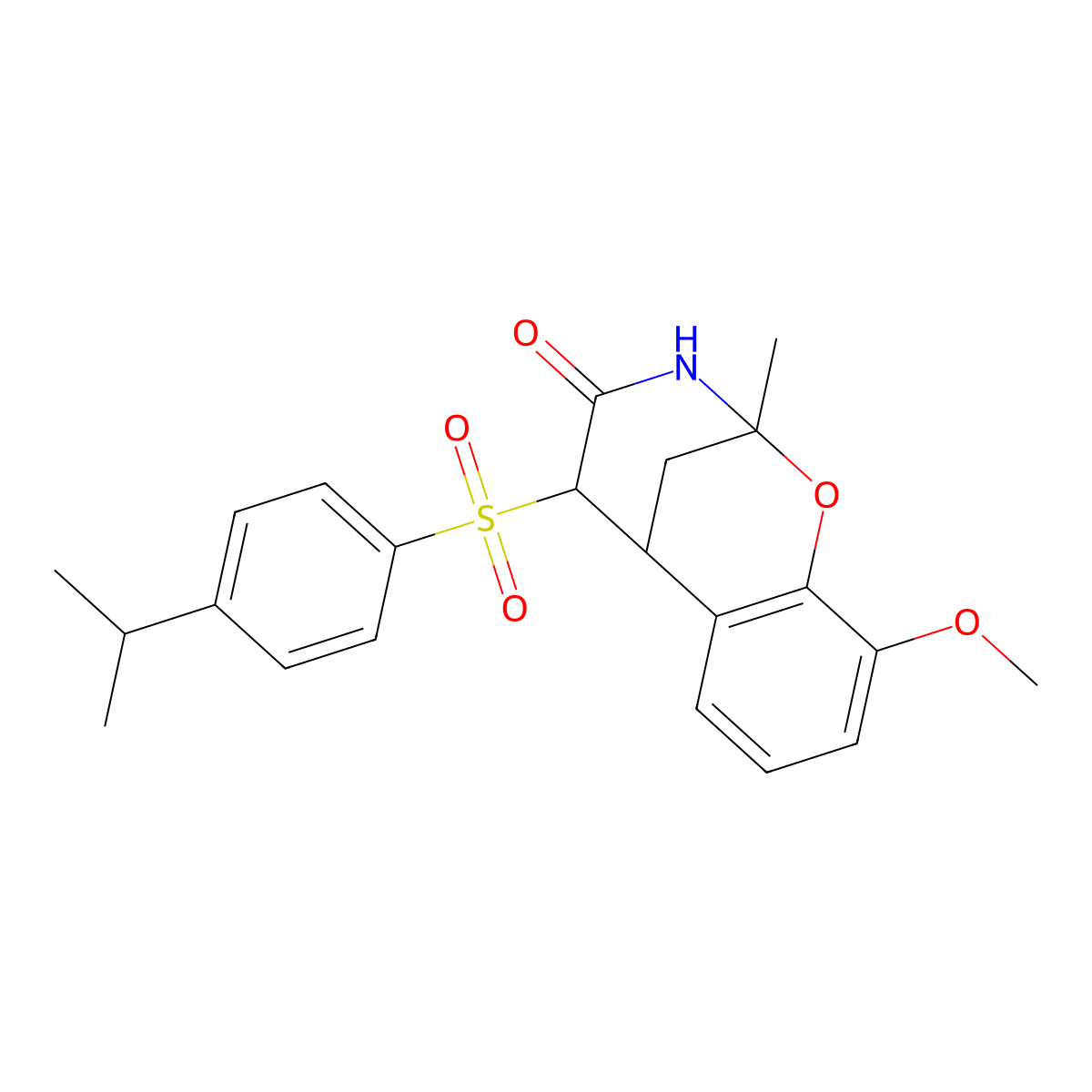 6-Methoxy-9-methyl-12-[4-(propan-2-yl)benzenesulfonyl]-8-oxa-10-azatricyclo[7.3.1.0^{2,7}]trideca-2,4,6-trien-11-one molecular structure, CAS 1008979-29-0