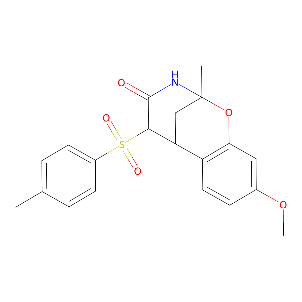 9-methoxy-2-methyl-5-tosyl-5,6-dihydro-2H-2,6-methanobenzo[g][1,3]oxazocin-4(3H)-one molecular structure, CAS 1008979-31-4