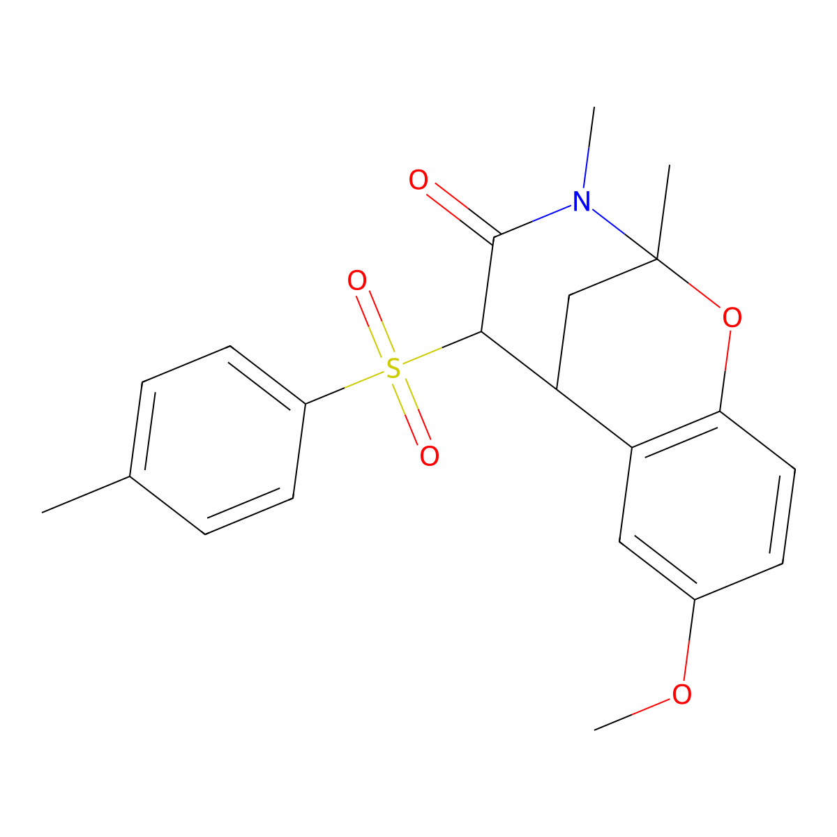 8-methoxy-2,3-dimethyl-5-tosyl-5,6-dihydro-2H-2,6-methanobenzo[g][1,3]oxazocin-4(3H)-one molecular structure, CAS 1008979-32-5
