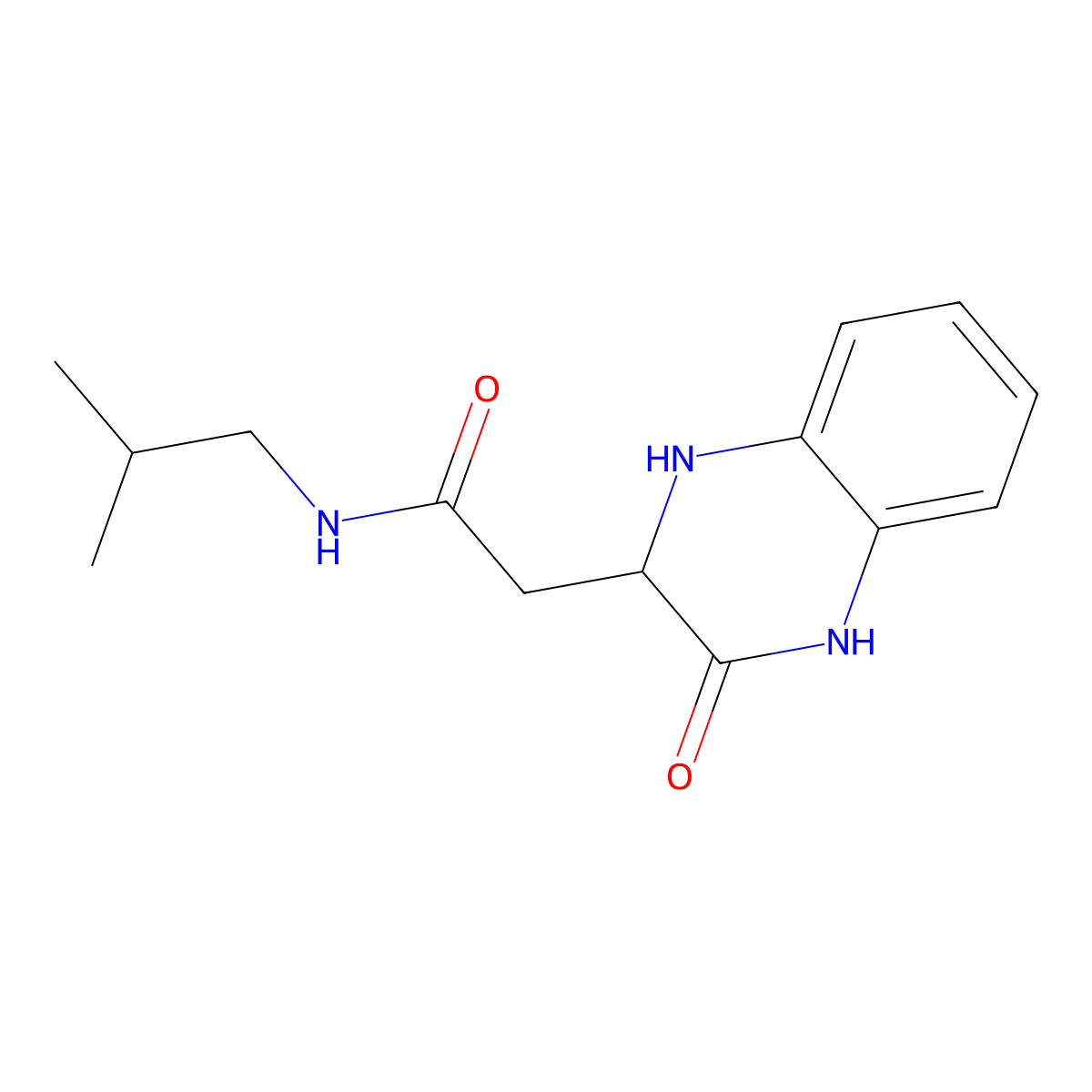 N-(2-methylpropyl)-2-(3-oxo-2,4-dihydro-1H-quinoxalin-2-yl)acetamide molecular structure, CAS 1008979-52-9