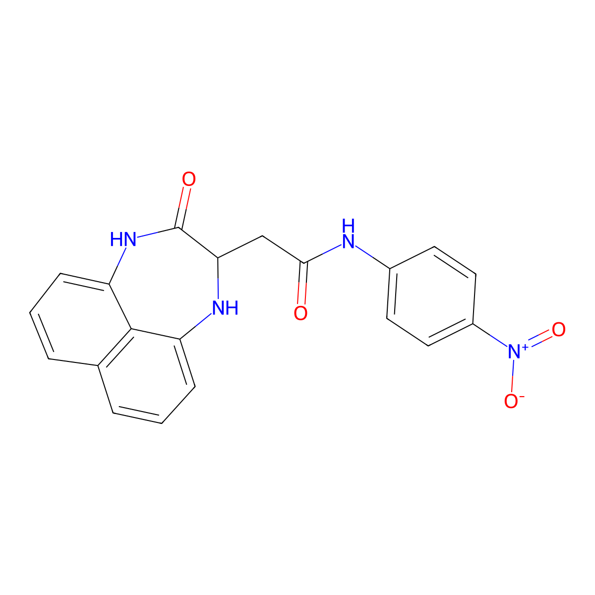 N-(4-nitrophenyl)-2-(3-oxo-1,2,3,4-tetrahydronaphtho[1,8-ef][1,4]diazepin-2-yl)acetamide molecular structure, CAS 1008979-89-2