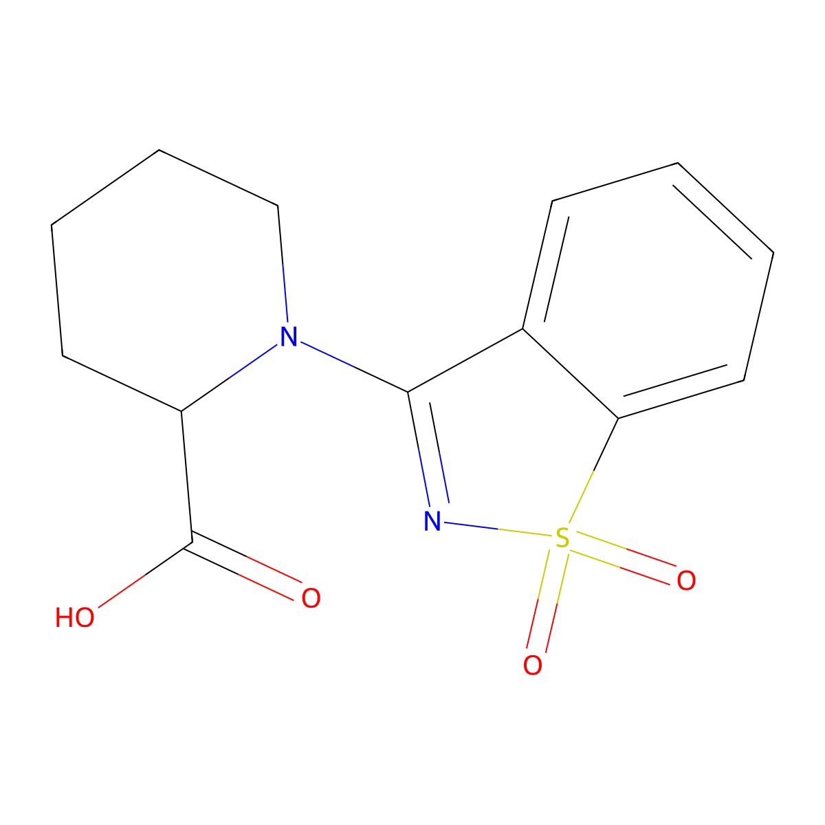 1-(1,1-Dioxo-1,2-benzothiazol-3-yl)piperidine-2-carboxylic acid molecular structure, CAS 1008979-95-0