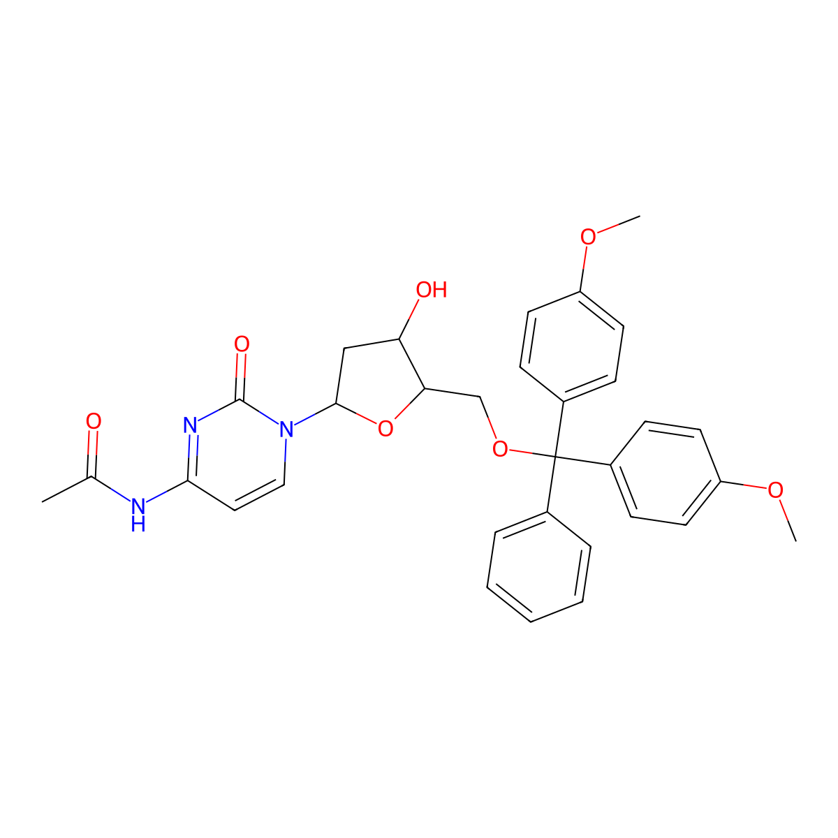 DMT-N4-Acetyl-2'-Deoxycytidine molecular structure, CAS 100898-63-3