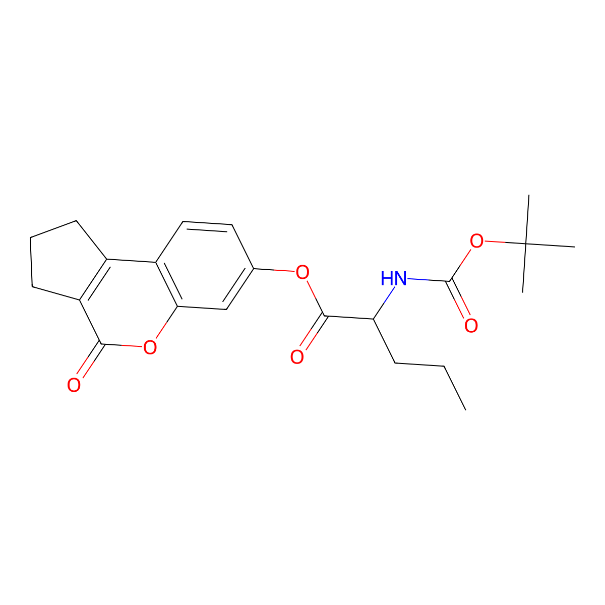 4-oxo-1,2,3,4-tetrahydrocyclopenta[c]chromen-7-yl N-(tert-butoxycarbonyl)norvalinate molecular structure, CAS 1008984-26-6