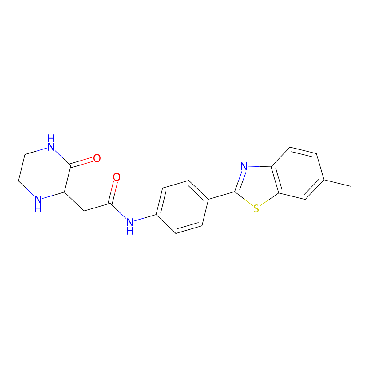 N-[4-(6-methyl-1,3-benzothiazol-2-yl)phenyl]-2-(3-oxopiperazin-2-yl)acetamide molecular structure, CAS 1008984-89-1