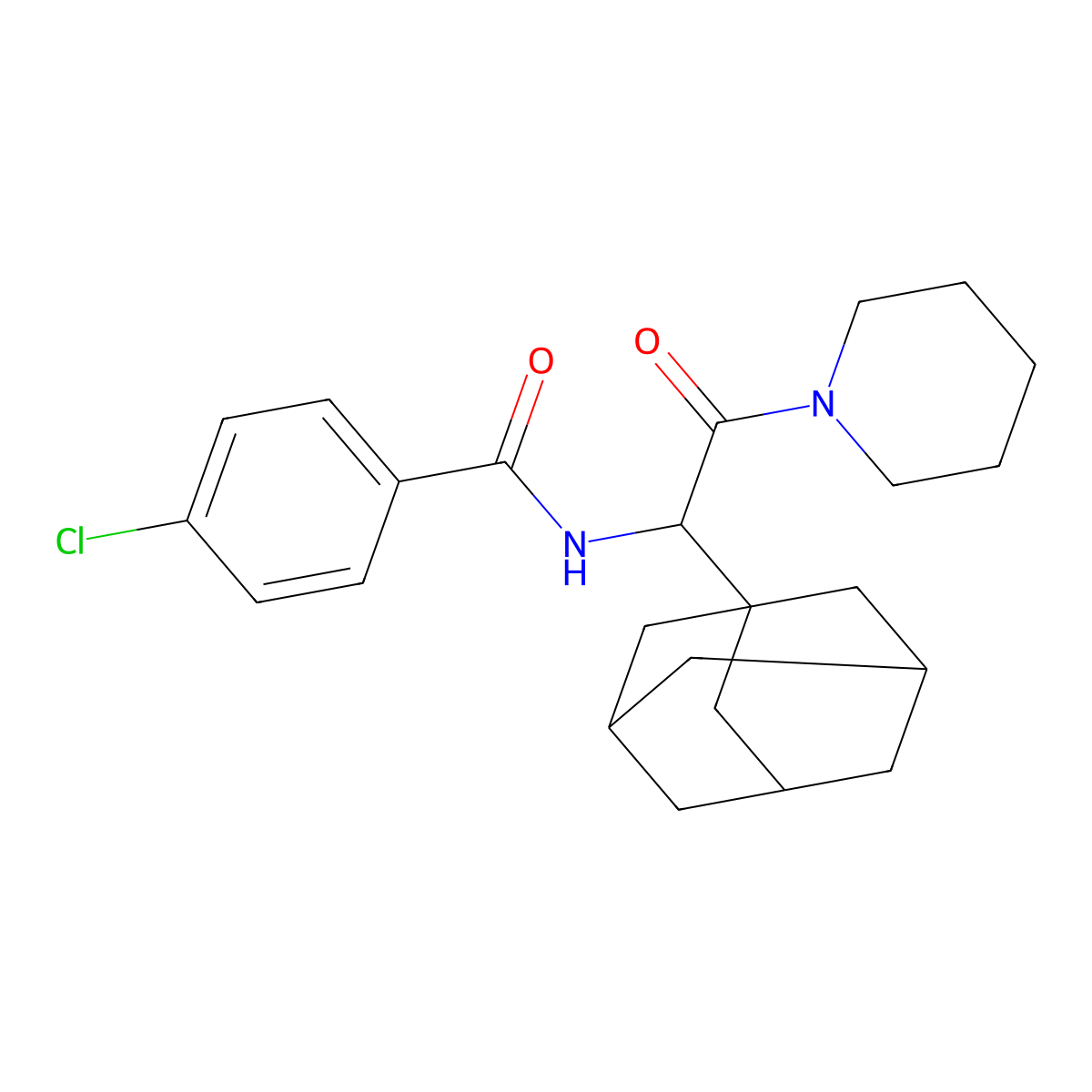 N-[1-(1-adamantyl)-2-oxo-2-piperidin-1-ylethyl]-4-chlorobenzamide molecular structure, CAS 1008985-78-1