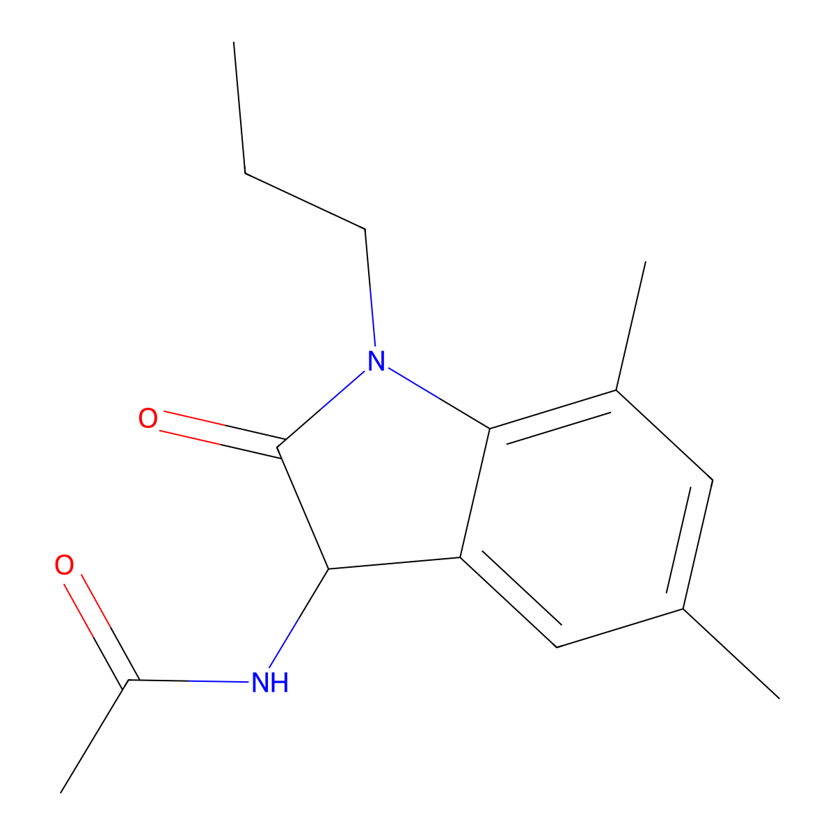 N-(5,7-dimethyl-2-oxo-1-propyl-3H-indol-3-yl)acetamide molecular structure, CAS 1008985-85-0