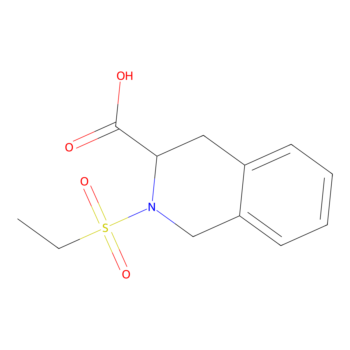 2-(Ethanesulfonyl)-1,2,3,4-tetrahydroisoquinoline-3-carboxylic acid molecular structure, CAS 1008987-50-5