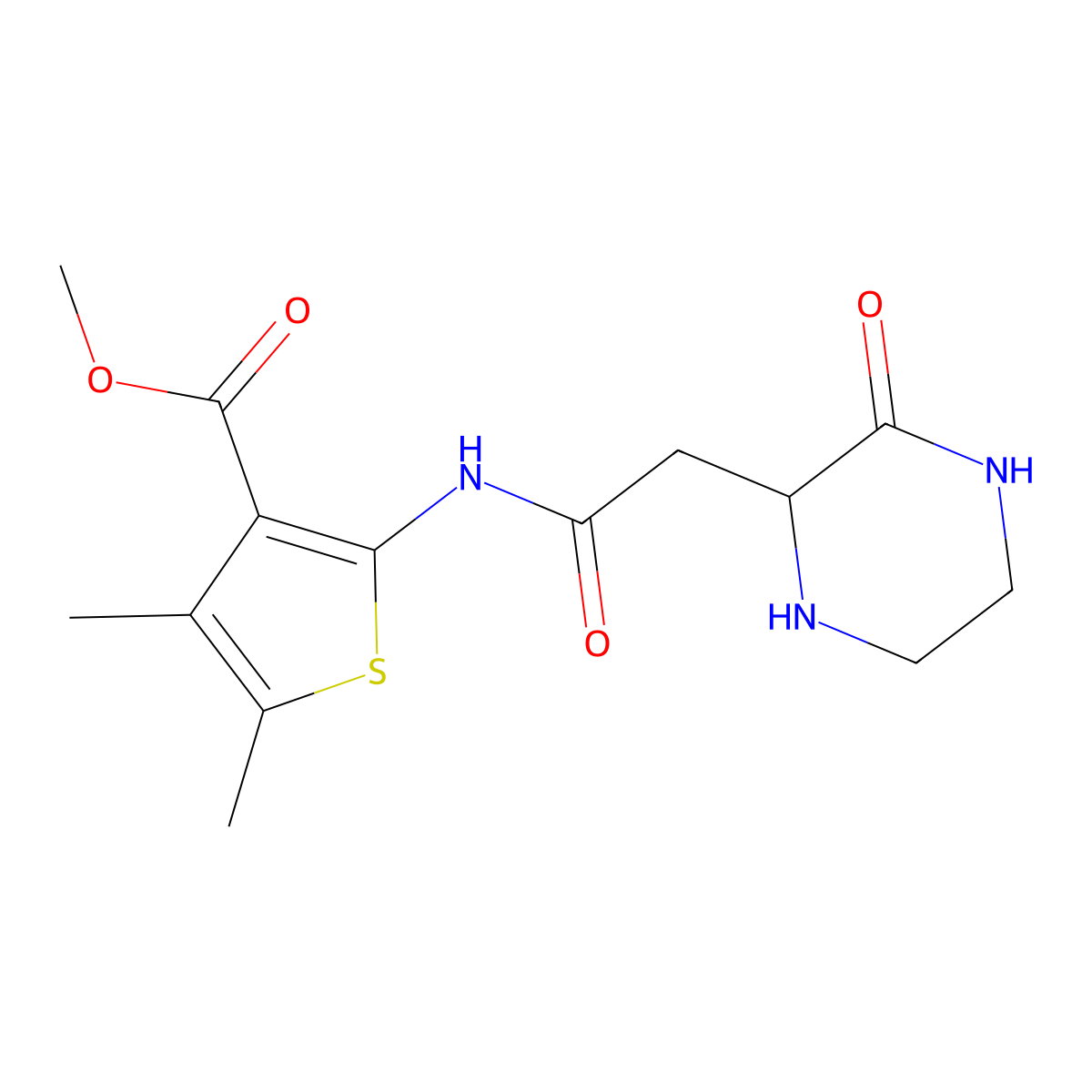 Methyl 4,5-dimethyl-2-[[2-(3-oxopiperazin-2-yl)acetyl]amino]thiophene-3-carboxylate molecular structure, CAS 1008989-91-0