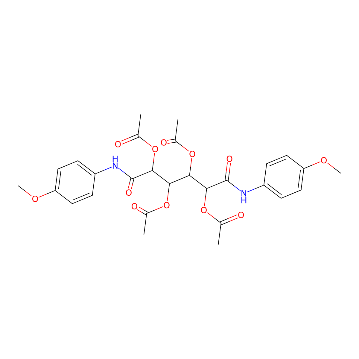 [2,4,5-Triacetyloxy-1,6-bis(4-methoxyanilino)-1,6-dioxohexan-3-yl] acetate molecular structure, CAS 1008993-81-4