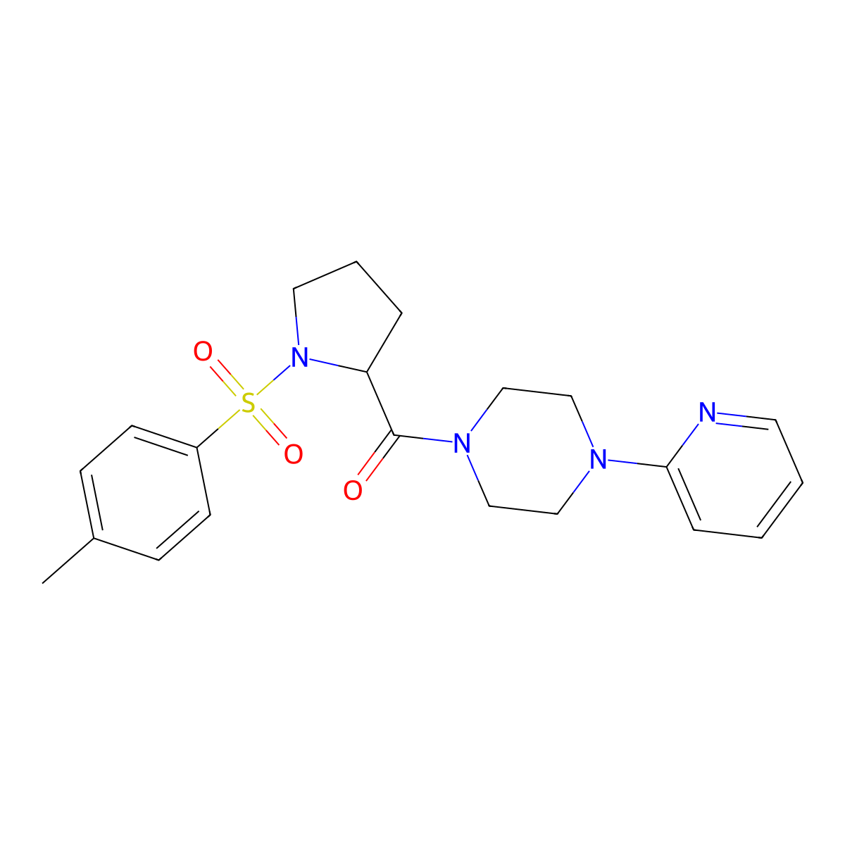 [1-(4-Methylphenyl)sulfonylpyrrolidin-2-yl]-(4-pyridin-2-ylpiperazin-1-yl)methanone molecular structure, CAS 1008994-71-5